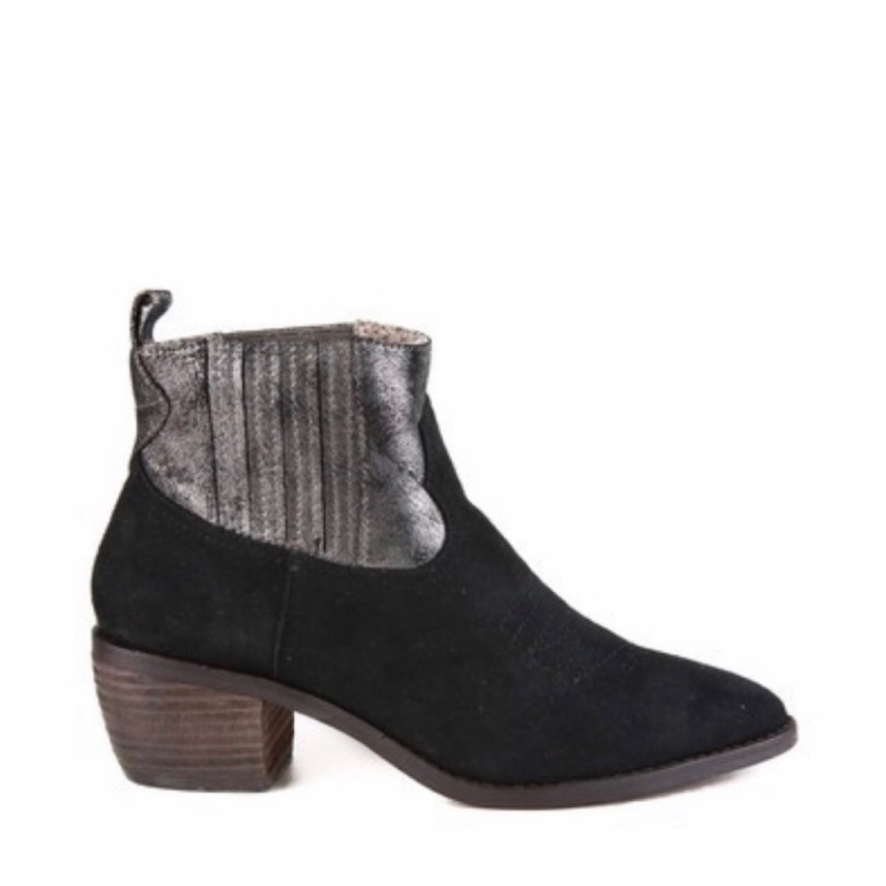 Band of Gypsies Women's Borderline Micro Western Booties Black Pewter 6 $125